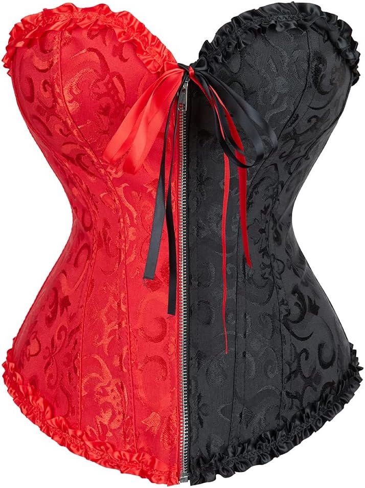 Lace Up Corsets for Women, Sexy Corset Lingerie for Women,Front Zipper Corset Top for Women
