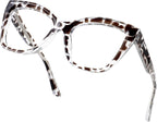 Women's Oversized Blue Light Blocking Glasses, Cat Eye Computer Gaming Glasses Anti Eyestrain & UV Glare RF6217 (Leopard Cateye Frame)