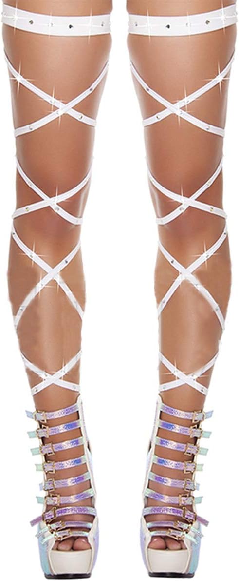 AIBEARTY Women Shiny Rhinestone Leg Wraps for Raves, Dancing, Music Festival