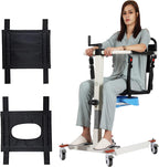 Patient Lift Transfer Chair Lift for Home Wheelchair,Portable Car Lift Bedside Commode Chair Steel Lift Aid, Adjustable Height Bathroom Wheelchair for Caregivers Elderly Living (Upgraded Style)