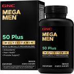 GNC Mega Men 50 Plus Multivitamin | Antioxidants | Heart Health | Prostate and Circulatory Support | 120 Count