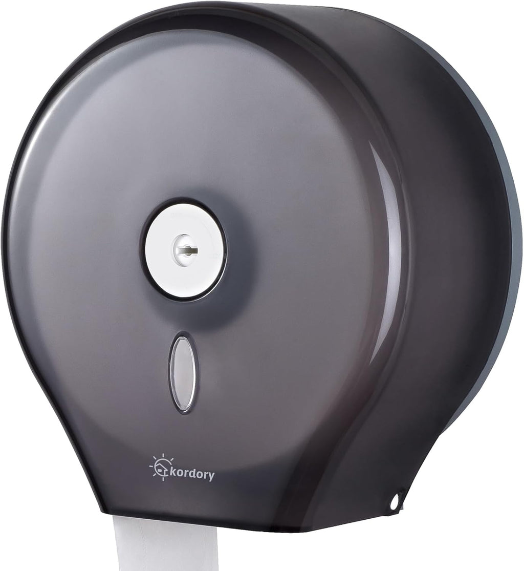 Toilet Paper Holder Wall Mount: Commercial Toilet Paper Dispenser - 9" Jumbo Toilet Paper Roll Holder for Bathroom, Black
