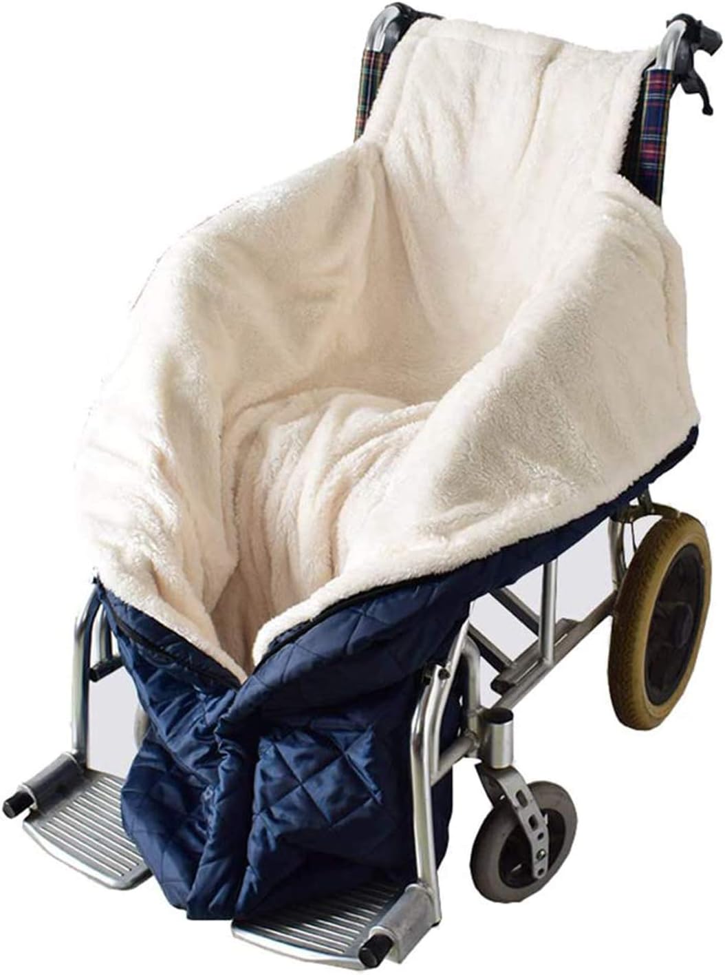 Waterproof Fleece Lined Wheelchair Blanket,Zipper Wheelchair Warmer Cover for Lower Body, Lap Blankets Winter Leg Foot Back Warm Bag for Elderly