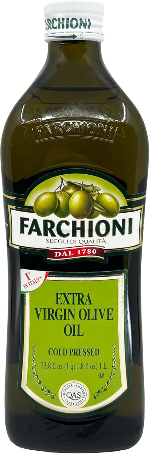 Farchioni Extra Virgin Olive Oil 1L – Cold Pressed, 100% Italian Olives – Smooth & Balanced Flavor – Ideal for Cooking, Dressing & Dipping