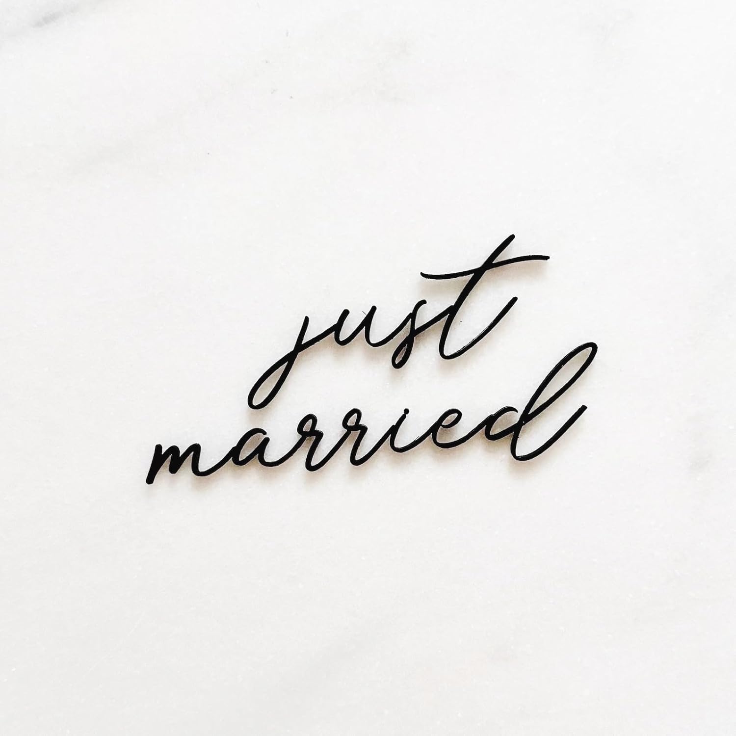 Just Married Cake Topper,Acrylic Black Wedding Party Decorations for Bridal Shower Wedding Engagement Bachelorette Party Decorations