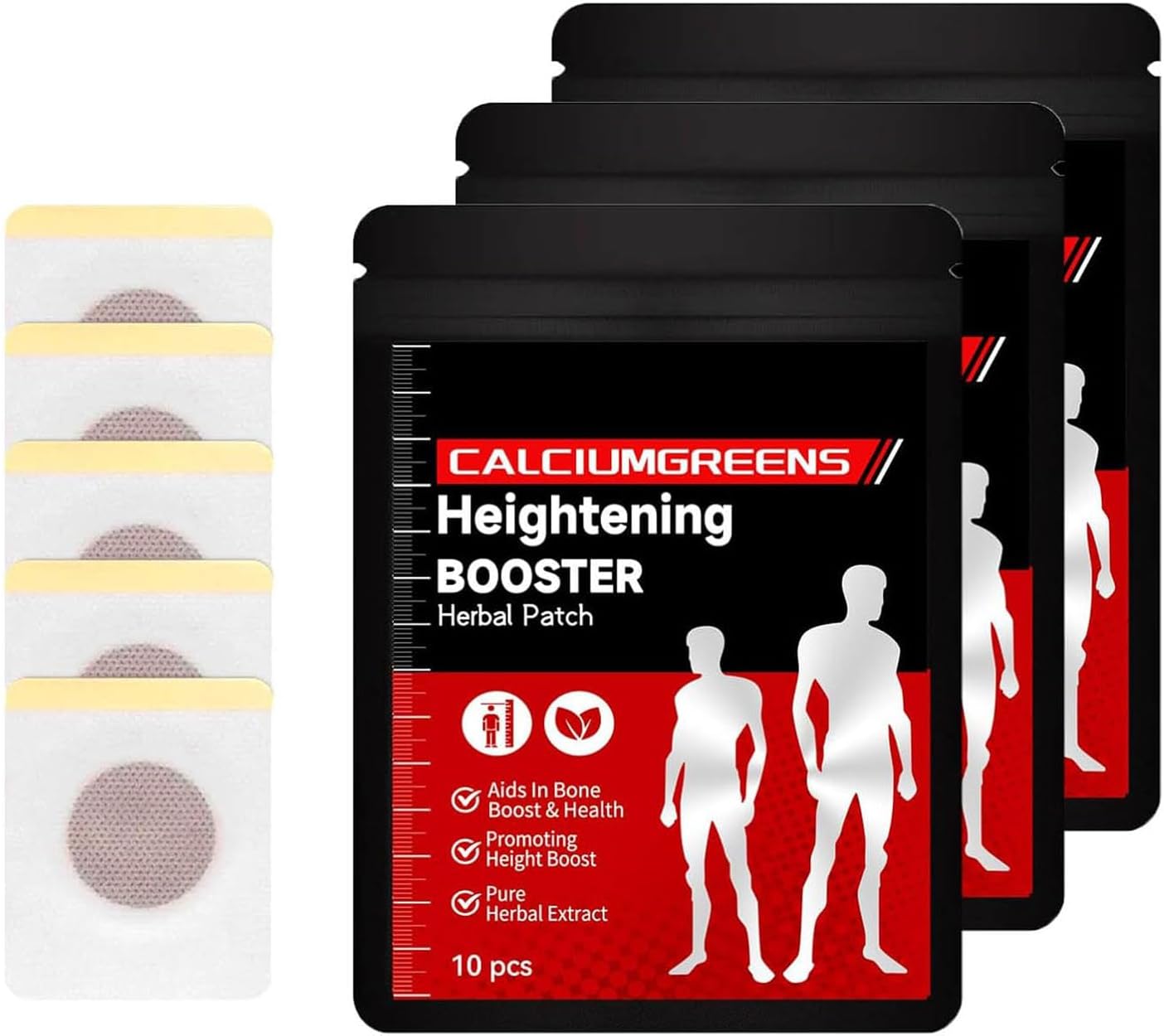 CalciumGreens Heightening Booster Herbal Patch, Herbal Height Growth Foot Patch, GrowTallix Heightening Booster Herb Patches