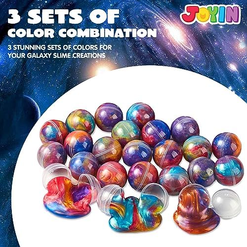 JOYIN Easter Slime Party Favors, 24 Pack Galaxy Slime Ball - Stretchy, Non-Sticky, Mess-Free, Stress Relief, and Safe - Toys for Girls and Boys - Classroom Reward, Party Supplies, Valentines