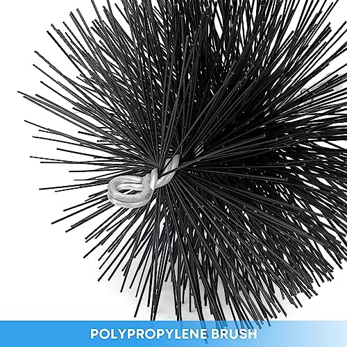 Stanbroil 8 Inch Round Poly Chimney Cleaning Brush with 1/4" NPT Fitting for Insulated Chimneys, Stainless Steel or Metal Stove Pipes- Works with Most Chimney Rod Sets