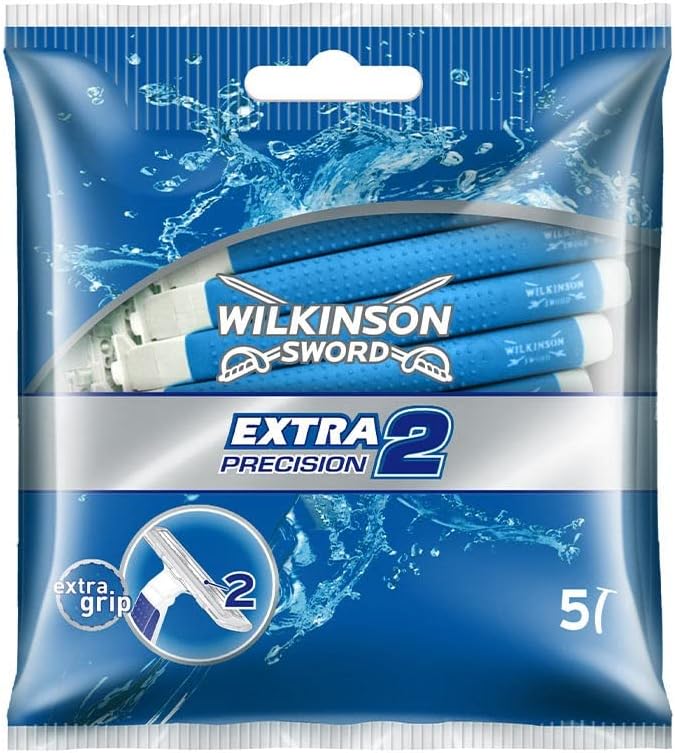 Wilkinson Sword Extra Precision 2 Disposable Razors, 5 Count (Same As Schick Slim Twin Disposables) (Pack of 2)