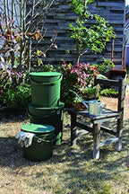 Hachimankasei Garden Tool Bucket with Lid, 3.2 gal (10 L), Green