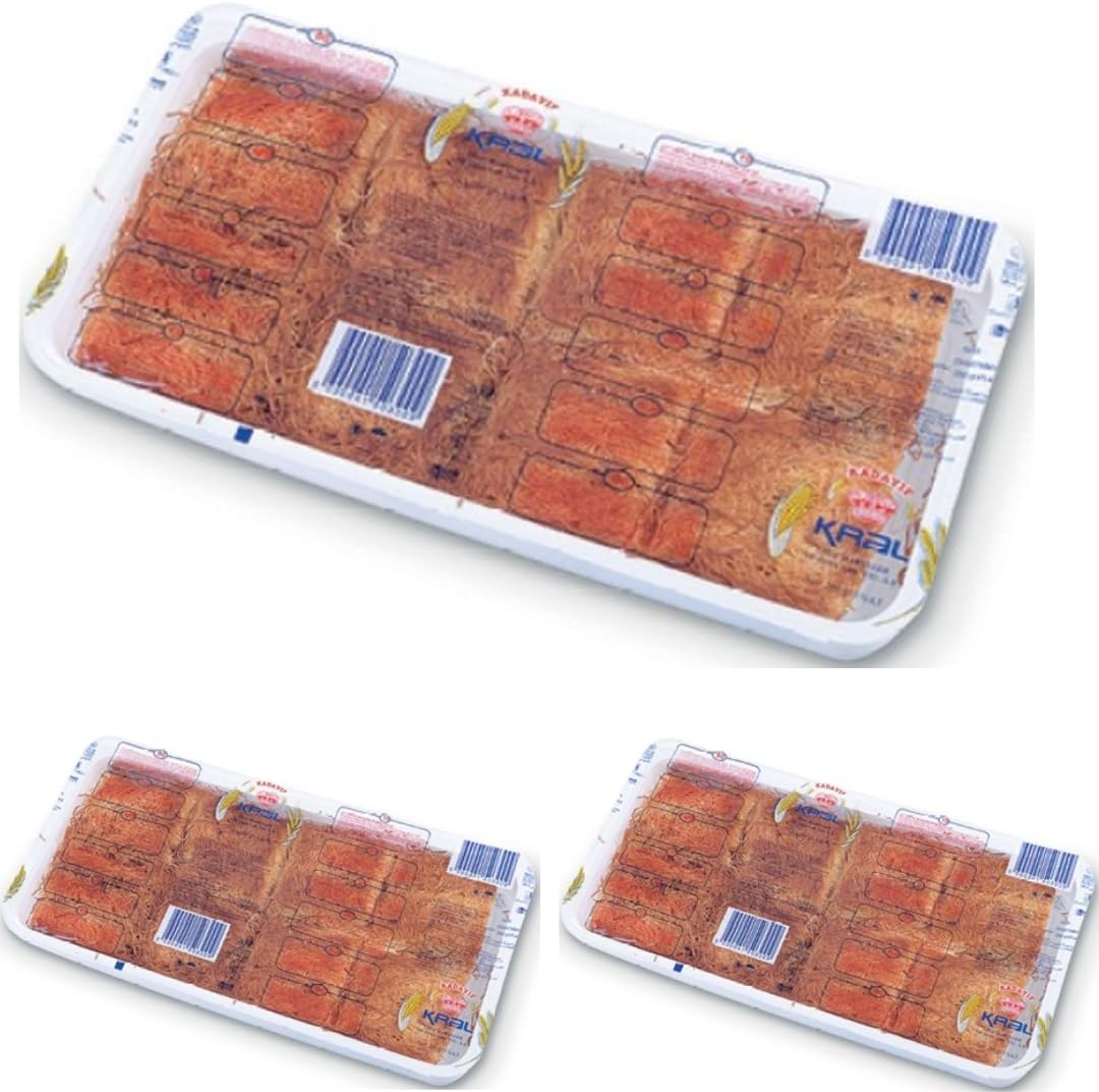 Kral Baked Dough Strings dessert Kadayıf with Pistachios 200 Gram 7 Oz x 3 Packs