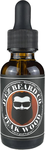 Teakwood Beard Oil - American-Made Nourishing Anti-Itch Dander Reducing, Mustache and Beard Care Conditioner (1 Oz)