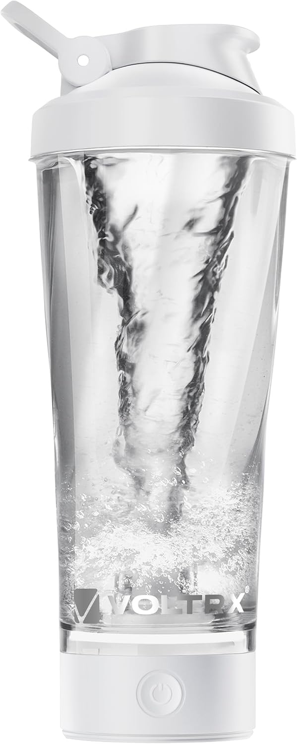 VOLTRX Premium Electric Protein Shaker Bottle, Made with Tritan - BPA Free - 24 oz Vortex Portable Mixer Cup/USB Rechargeable Shaker Cups for Protein Shakes