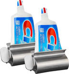 The Original Toothpaste Squeezer Tube Roller Stainless Steel 2 Pieces Tube Squeezer Rollers, Saves Toothpaste, Creams, Puts an end to Waste - Simple and Practical (Silver) 2.4 inch Wide
