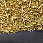 Gold Sprinkles Pearl Sugar Candy Mix Size Baking Cake Decorations Cupcake Toppers Cookie Decorating Wedding Shower Party Valentine Halloween Christmas Supplies 120g/4.23oz