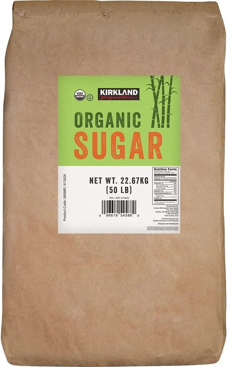 Kirkland Signature Organic Cane Sugar, 50 Pounds