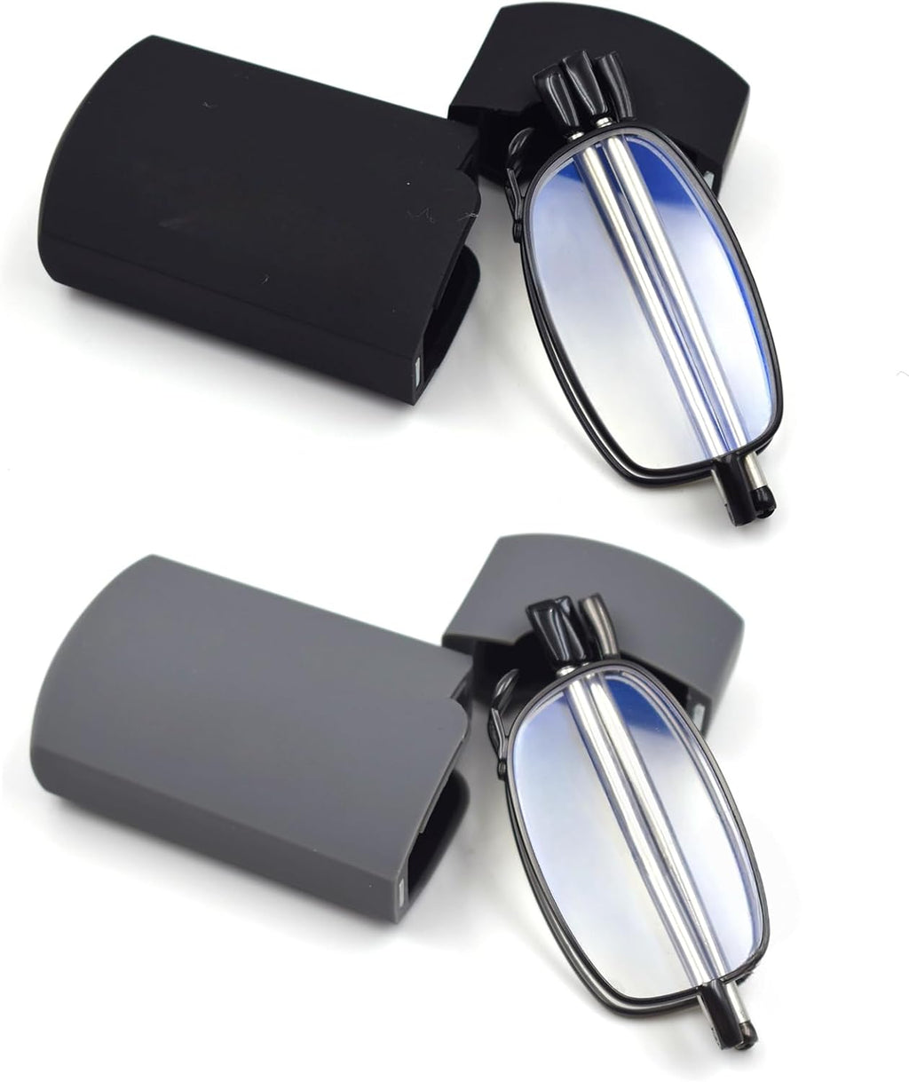 2 Pack Foldable Reading Glasses for Women Man, Blue Light Blocking, Anti UV Glare, Computer Compact Readers