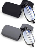 2 Pack Foldable Reading Glasses for Women Man, Blue Light Blocking, Anti UV Glare, Computer Compact Readers