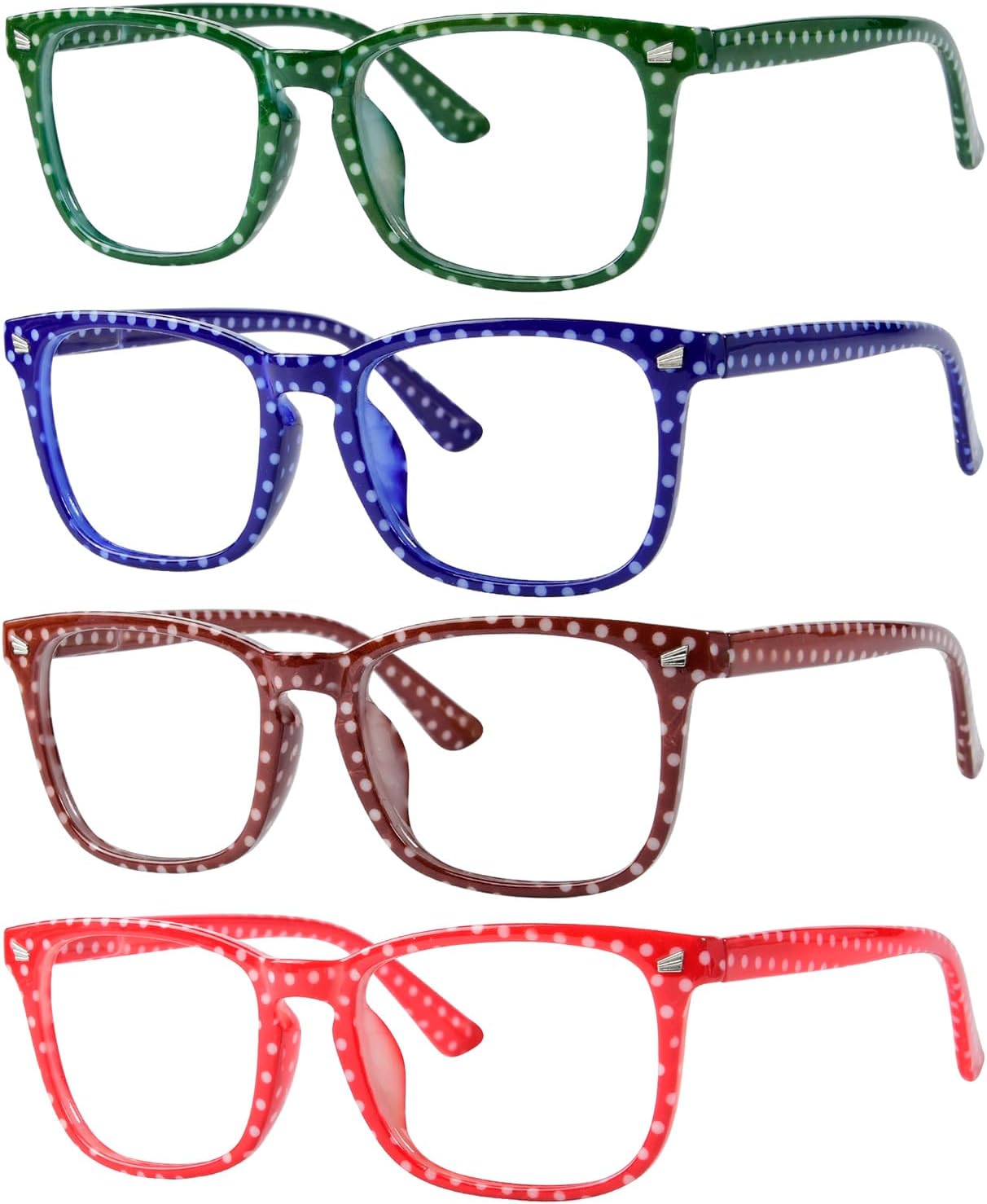 Eyekepper 4-Pack Reading Glasses Polka Dots Pattern Readers for Women Reading