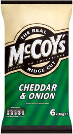 McCoy's Ridge Cut Crisps - Cheddar & Onion (6x30g)
