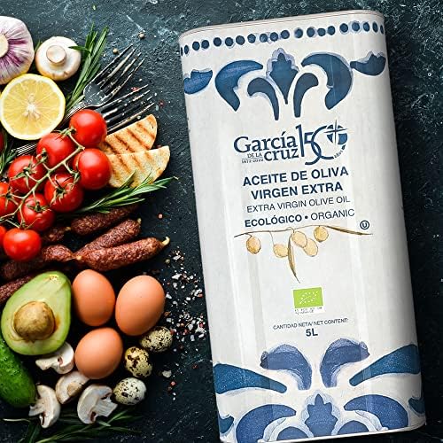 García de la Cruz - Organic Extra Virgin Olive Oil, Montes de Toledo, Recycled PET Packaging, Can of 5L