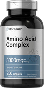 Horbäach Amino Acid Complex 3000mg | 250 Caplets | Non-GMO, Gluten Free Supplement