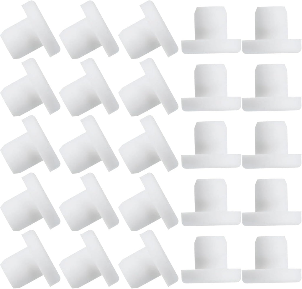 uxcell 25 Pcs T Shaped Silicone Plug, Dia 10.5 mm/0.41 Inch Elastic Waterproof Silicone Plug Reusable Bottle Stopper Solid Sealing Round Hole Plug for Pipes Equipment, White