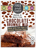 Free and Easy Chocolate Brownie Mix, 350g - Gooey & Delicious, Organic, Vegan & Gluten-Free