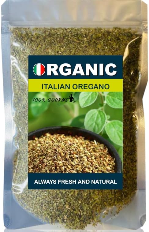 100% Gourmet Organic Italian Oregano Leaves, 5 oz – Premium Dried Oregano for Pizza, Pasta & Mediterranean Cooking – Aromatic Italian Herb in Resealable Pouch