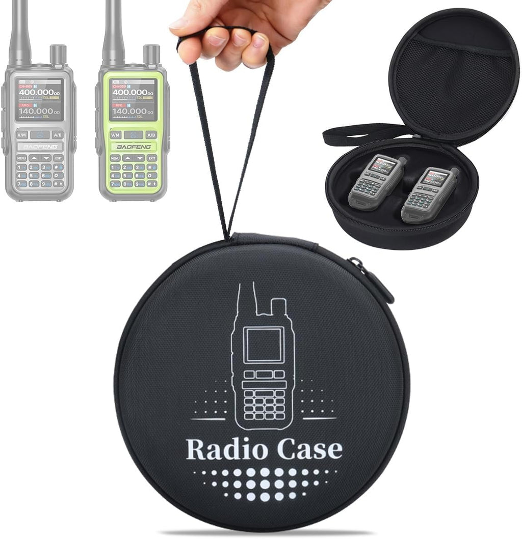 UV-5R MINI Ham Radio Carrying Case Walkie Talkie Case Holder Handheld Ham Radios Hard Storage Carrying Case Compatible UV-5R MINI 5R and Radio Accessories(Bag Only)