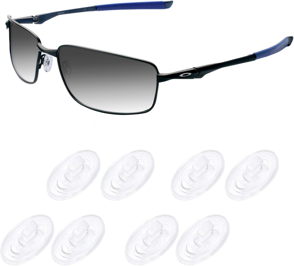 Acefrog 4 Pairs Upgraded Nose Pads for Oakley Whisker, WireTap, Half Wire 2.0, Crosshair 2.0, Square Wire 3.0; for Maui Jim Eyeglass Sunglass, Push-in Nose Piece Replacement, Anti-Slip, Clear