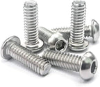 1/4-20 x 3/4" Button Head Socket Cap Bolts Screws, 304 Stainless Steel 18-8, Allen Hex Drive, Bright Finish, Fully Machine Thread, Pack of 25
