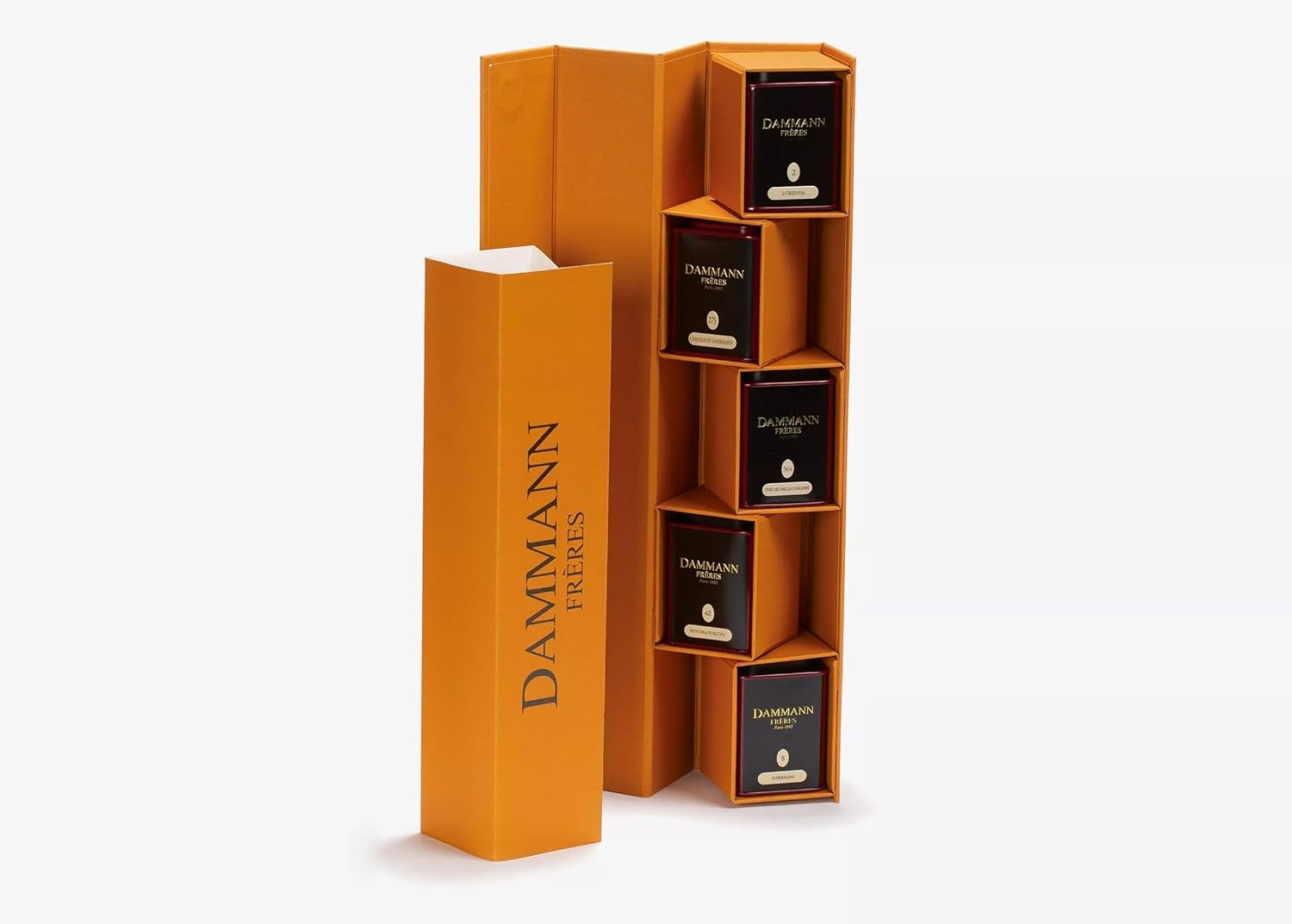 Damman Freres Gift Set, Atlas, Premium Gourmet French Teas, Set of 5 (1.1 Ounce Tins)