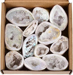 JIC Gem 0.88 Lbs Angel Aura Quartz Crystals Geode Druzy Cluster Titanium Coated Natural Irregular Rock Gemstone Specimen 1.2-2.5"