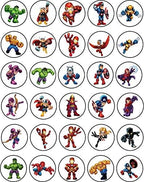30 x Edible Cupcake Toppers – Heroic Super Squad Inspired Collection of Edible Cake Decorations