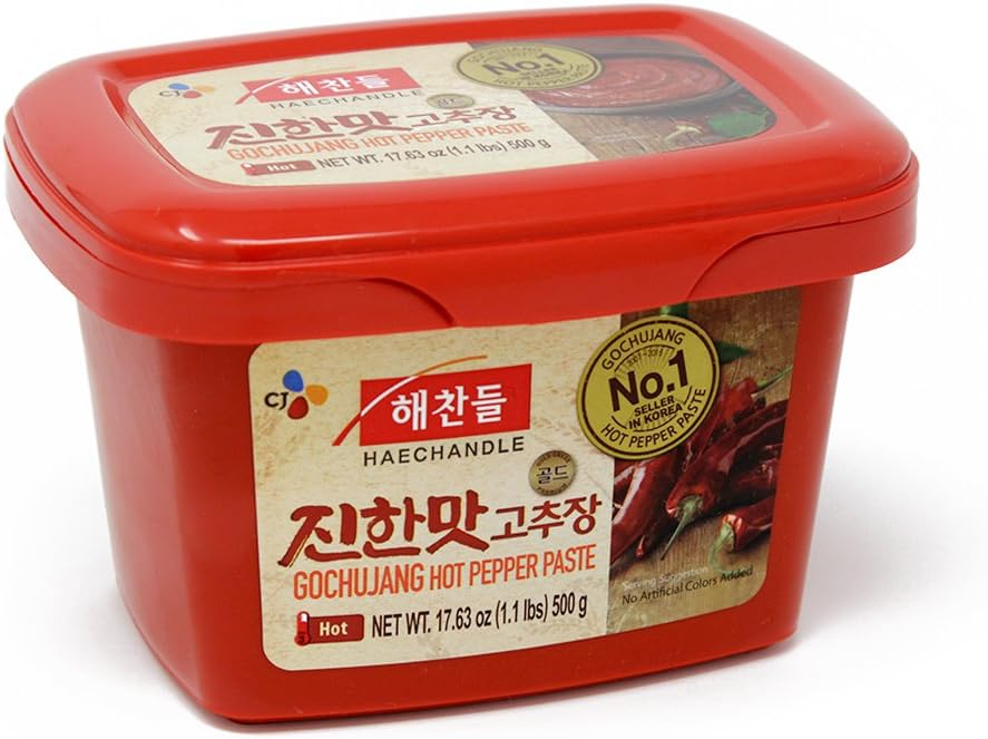 CJ Haechandle Hot Pepper Paste 500g Korean Spicy Red Chile Paste 1.1 lb., Gochujang, 17.63 Ounce