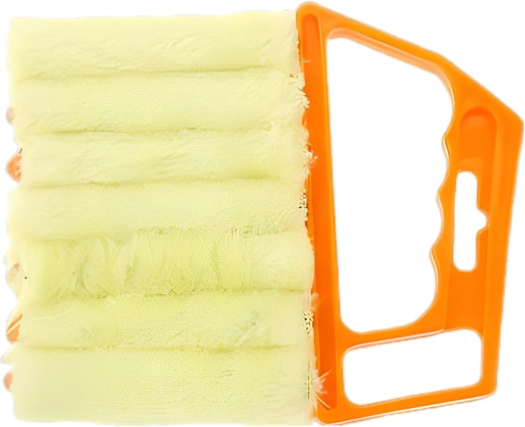 Cleaner Brush 7 Teeth Hand-Held Mini 5.3 X 6.3 in / 13.5 X 16 Cm, Blinds Shutters Air Conditioner Fan Window Duster Household Yellow Cleaning Tool