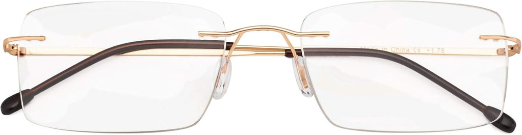 CessBlu Rimless Reading Glasses Lightweight Readers for Men