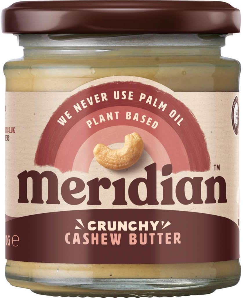 Meridian Foods Crunchy Cashew Butter 100% Nuts (170g) - Pack of 2