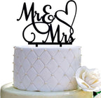 JIEEIN Mr and Mrs Cake Topper - Bride and Groom Sign Wedding, Engagement Cake Toppers Decoration, Black Acrylic