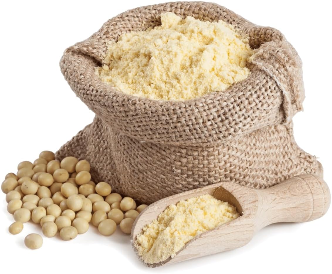 Organic Soy Flour 4 lb - Full Fat, High Protein Plant-Based Baking Flour, Non-GMO, Gluten-Free, Kosher Certified, Vegan Protein Powder for Bread, Muffins, Cookies, Smoothies, USA Grown