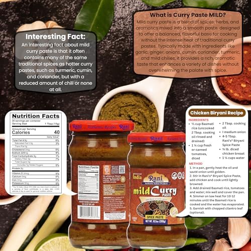 Rani Curry Paste MILD (Spice Paste) 10.5oz (300g) Glass Jar, Pack of 5+1 FREE ~ No Colors | All Natural | NON-GMO | Kosher | Vegan | Gluten Free | Indian Origin