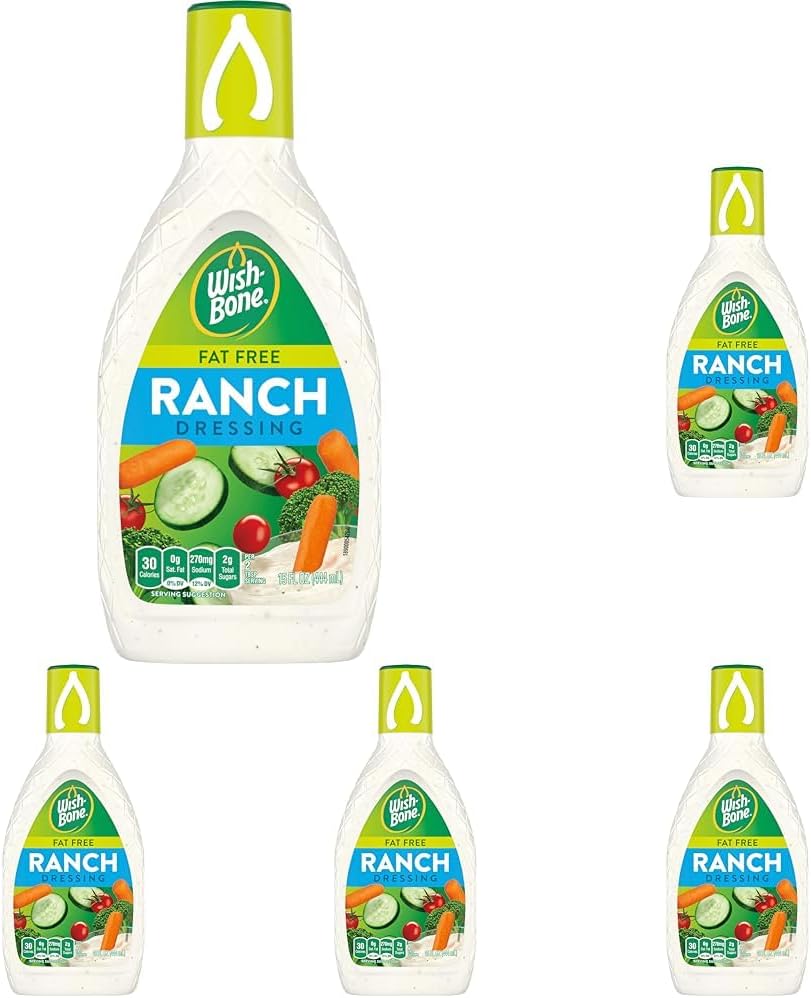 Wish-Bone Fat Free Ranch Salad Dressing, 15 FL OZ (Pack of 5)