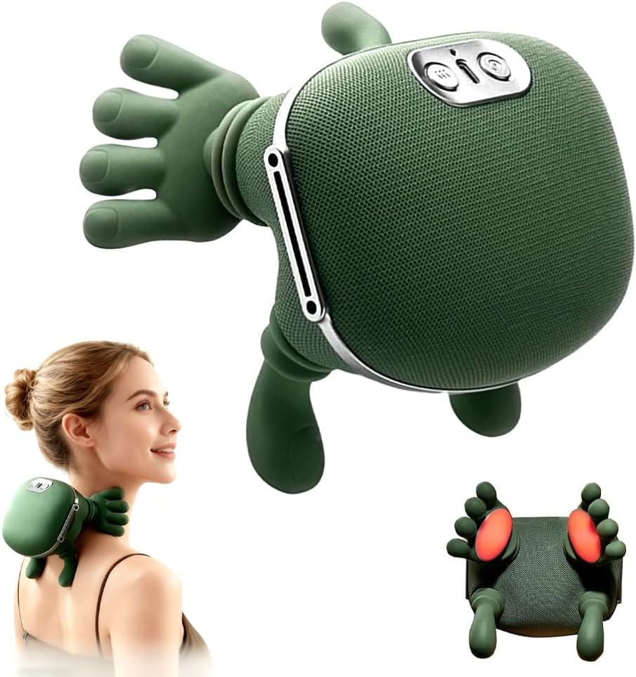Shiatsu Neck Massager with Heat, 4D Kneading & Deep Tissue Massage for Neck and Back, Portable Wireless Massager for Shoulder Pain Relief at Home, Office and Car