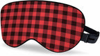 Buffalo Check Sleep Mask Red Black Lumberjack Plaid Tartan Gingham Men Women Sleep Mask with Adjustable Strap Eye Cover Eye Shade for Travel, Nap,Meditation