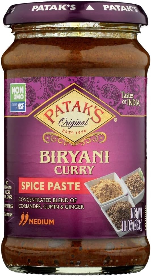 Patak's Original Biryani Curry Paste Concentrated Medium 10 oz(Pack of 2)