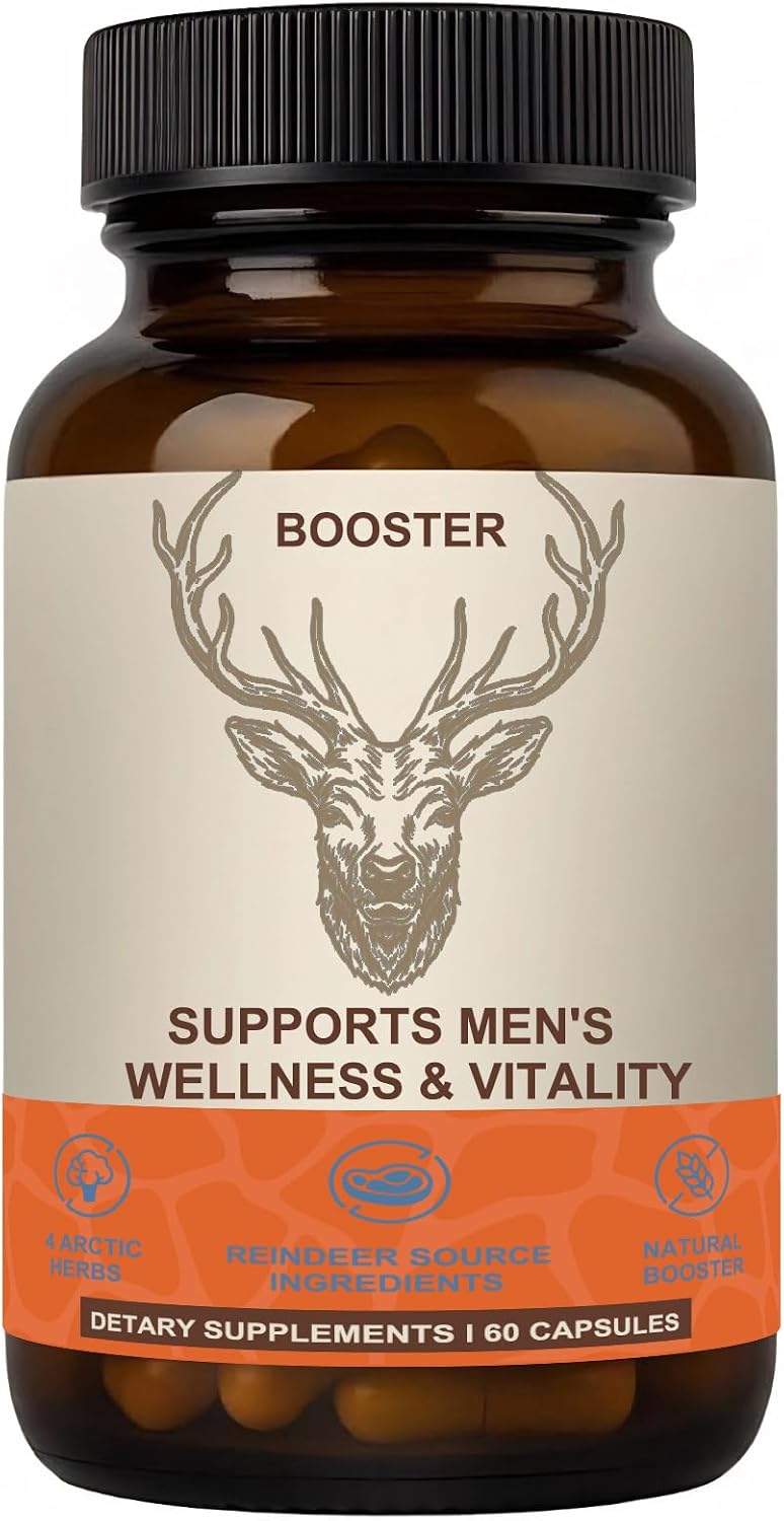 Men’s Vitality Supplement – Arctic Herbal & Reindeer Nutrient Blend – Daily Energy, Endurance & Wellness Support – 60 Capsules