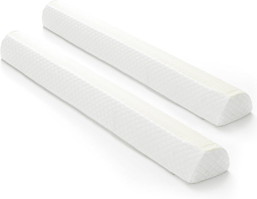 Shinnwa Bed Bumpers for Toddlers (2-Pack) Memory Foam Rail & Adults, Safety Guard Queen, King, Full Bed, Sleep Long Pillow Pads with Non-Slip Bottom Machine Washable Cover