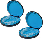 2PCS Retainer Case Compatible with Invisalign,Cute Slim Aligner Case,Customized Magnetic Closure Orthodontic Retainer Cases (2 Pack Black + Blue Silicone)