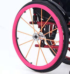 1 Pair 24-inch Rear Wheel Sports Wheelchair Non-Slip Wear-Resistant Silicone Hand Push Cover, Hand Wheel Snare Pads,Pink